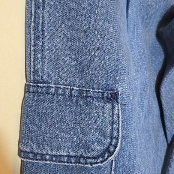 Vintage Old Navy 2003 Y2K Wide Leg Cargo Jeans Girls 14 New Old Stock Utility - Picture 12 of 12